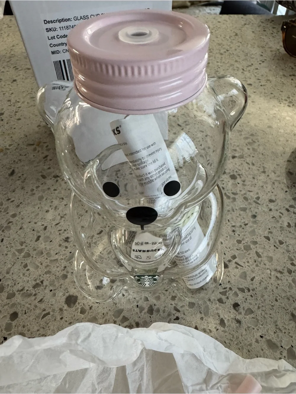 Starbucks Bearista 20oz Cup with Strawberry Top and straw new in original box